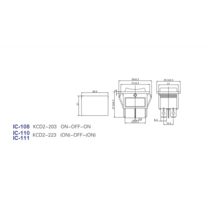 IC-111 Geniş Işıksız Anahtar OK Simgeli YAYLI