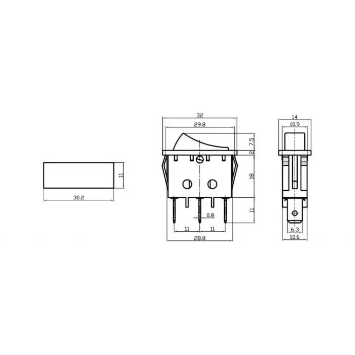 IC-117 Dar Işıksız Yaylı Anahtar MOM-OFF-MOM