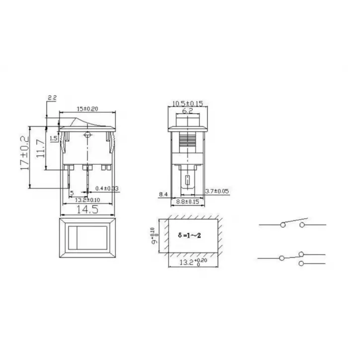 IC-125B Mini (S) Işıksız Anahtar ON-OFF