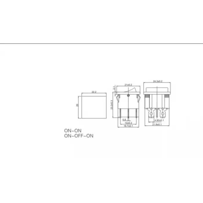 IC-129 Orta boy Işıksız Anahtar ON-ON 6P