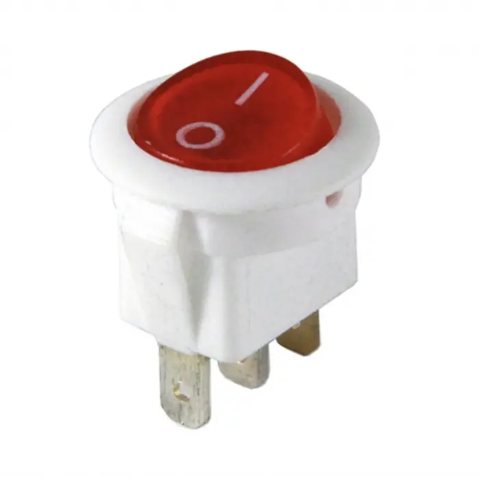 IC-131B Yuvarlak Işıklı Anahtar ON-OFF 3P Beyaz Kasa