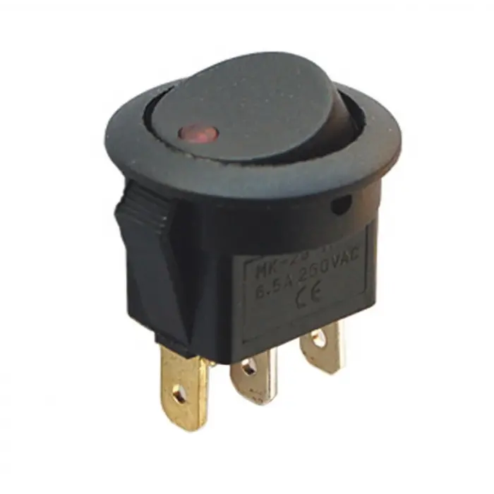 IC-132A Yuvarlak Nokta Işıklı Anahtar ON-OFF 3P 12VOLT