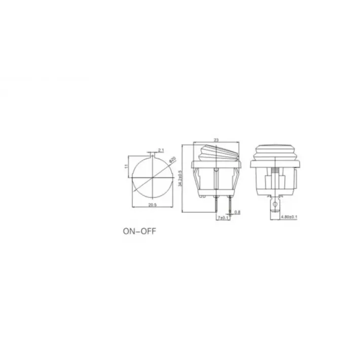 IC-133W Yuvarlak Işıksız Anahtar Su Geçirmez