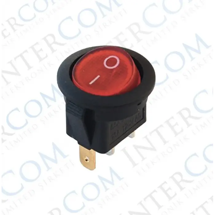 IC-134D Mini Yuvarlak Anahtar Işıklı ON-OFF 3P