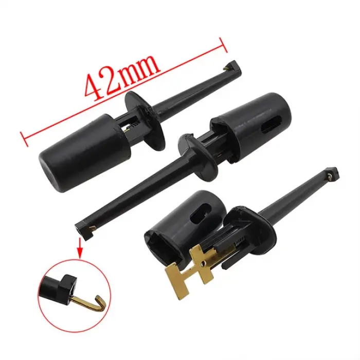 Küçük Siyah Yuvarlak Tekli Kanca Klips Test Probu