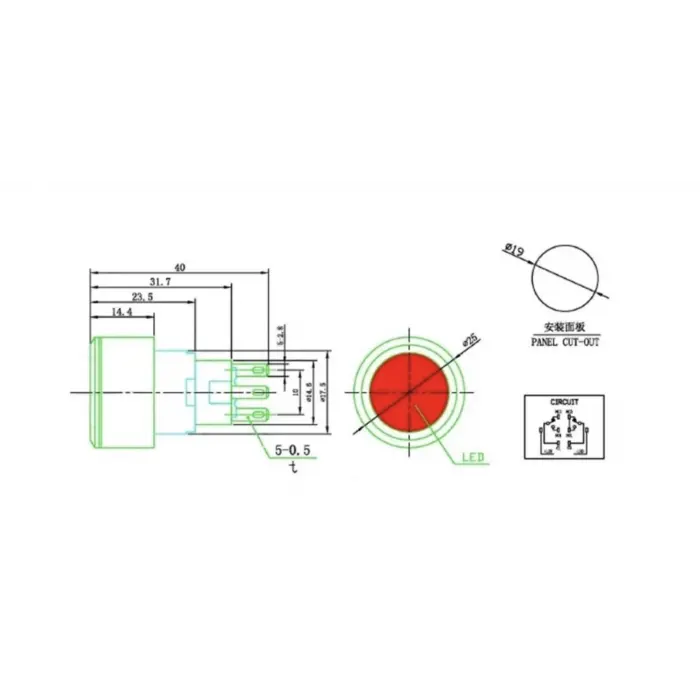 SWY-D 22mm LEDLİ Plastik Sinyal Lambası