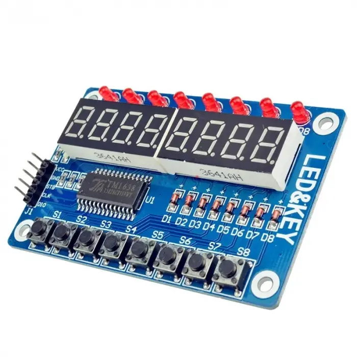 TM1638 8 Butonlu 8 Kırmızı LEDli Display Modülü