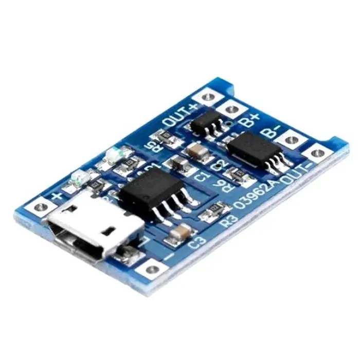 TP4056 1A Lityum Batarya Şarj Micro USB Modülü