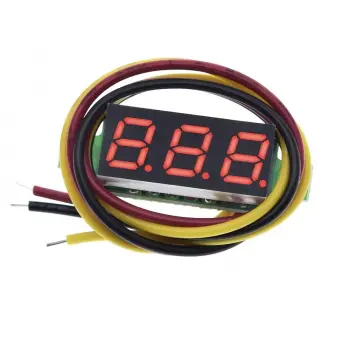 0.28 0-100V 3 Kablolu DC Kırmızı Voltmetre