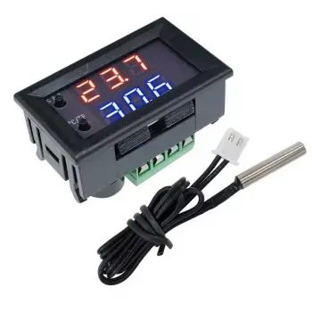 W1209WK Dijital LED Sıcaklık Kontrolcü Modülü+12VDC Su Geçirmez NTC Sensör