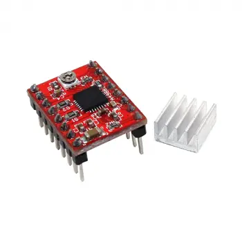 A4988 1A Kırmızı Step Motor Sürücü (Soğutucu ile)