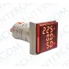 AD22-22VAHS 22MM VOLT/AMPER/HERTZMETRE 0-99Hz KARE KIRMIZI