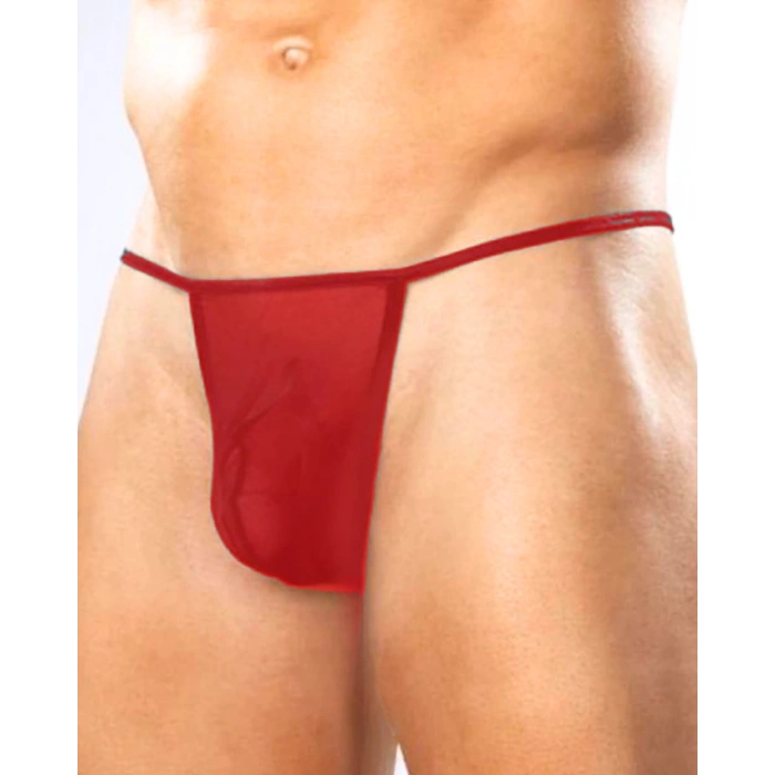 Dodes Dodes Fantezi Kırmızı Transparan Seksi Tül Erkek String TG274602