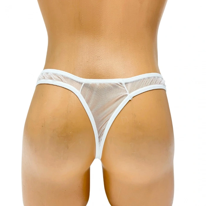 Dodes Dodes Fantezi Seksi Beyaz Transparan Erkek İç Çamaşırı TG274584