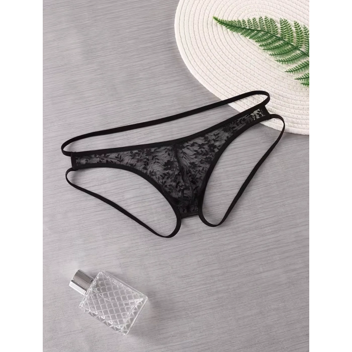 Dodes Dodes Seksi Dantelli Arkası Açık Seksi Siyah Erkek Külot TG274626