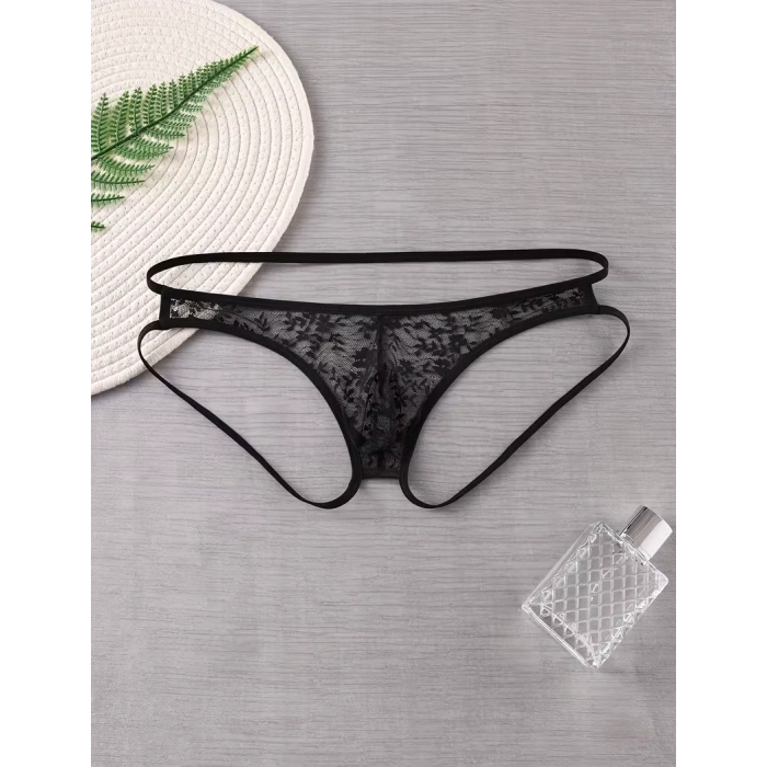 Dodes Dodes Seksi Dantelli Arkası Açık Seksi Siyah Erkek Külot TG274626