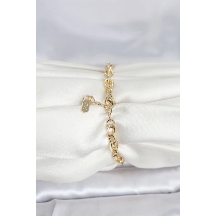 Tegan CM 14K Gold Renk Kalın Zincir Model Kadın Bileklik TG27BB8304