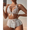 Dodes Dodes Fantazi Beyaz Dantelli Fiyonklu Seksi Babydol TG279239