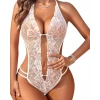 Dodes Dodes Fantezi Beyaz  Dantelli Zincirli Seksi Babydoll TG279252