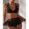 Dodes Dodes Fantezi Siyah Dantelli Mini Etekli Babydoll TG279242