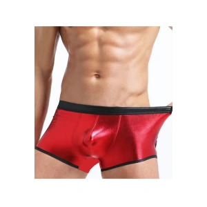 Dodes Dodes Fantezi Deri Görünümlü Kırmızı Erkek Boxer Tanga TG274506