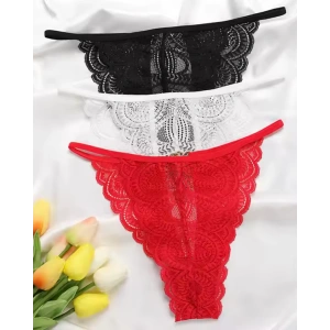 Dodes Dodes Kadın 3lü Dantel String - Tanga TG270041