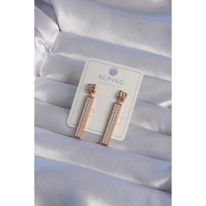 Tegan Xuping Rose Renk Zirkon Taşlı Su Yolu Küpe TG27BKP9430