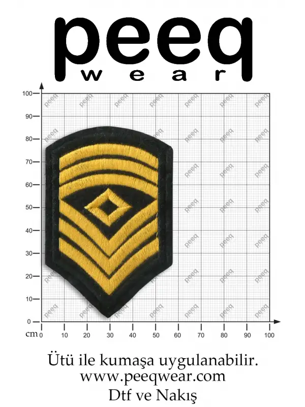 Asker Rütbe Nakış İşlemeli Arma
