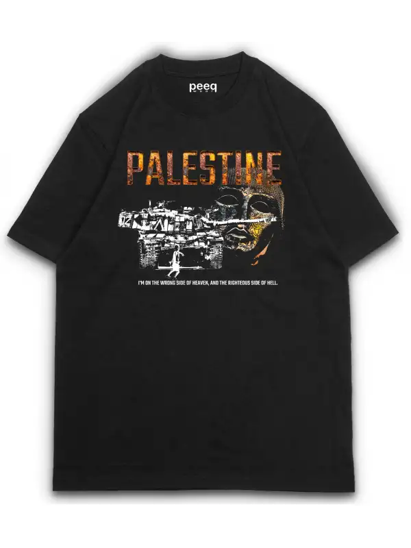 Cennetin Krallığı Filistin Baskılı oversize tişört