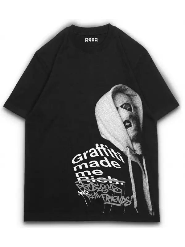 Grafiti baskılı tişört