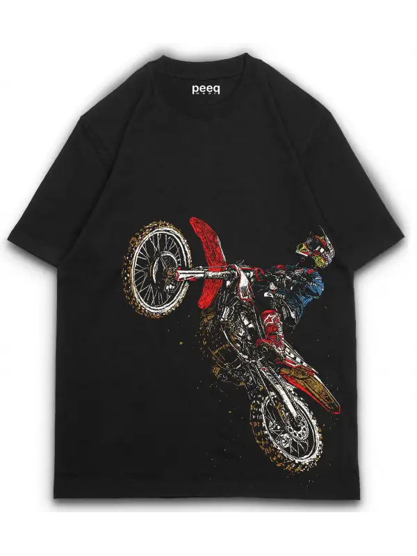 Cross Xtrame Motor Oversize Sİyah Tişört