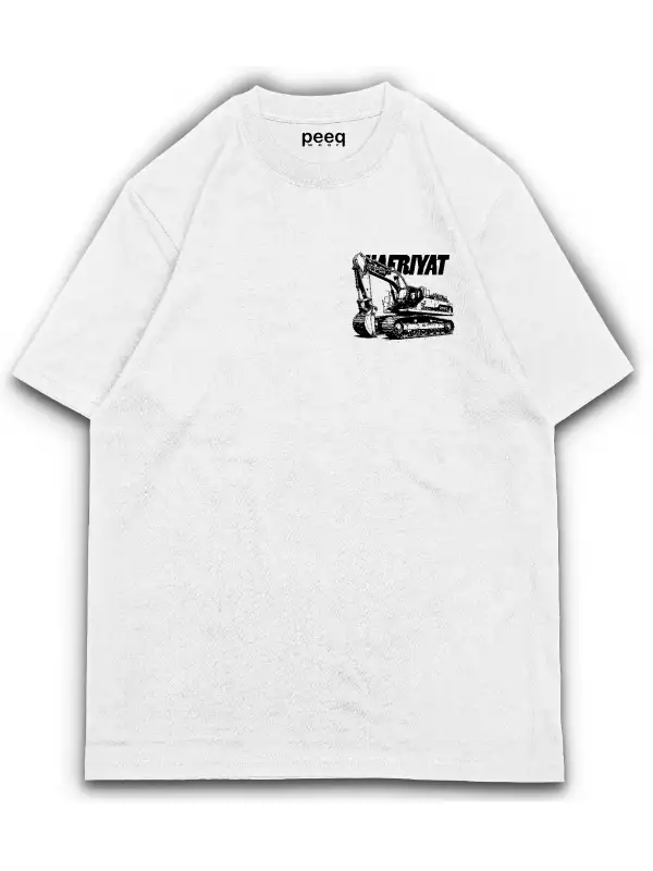 Hafriyat Baskılı Oversize Tişört