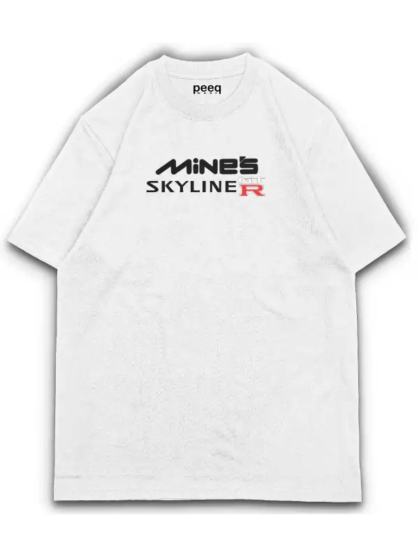 Mines Skyline GTR Baskılı Vintage Tişört