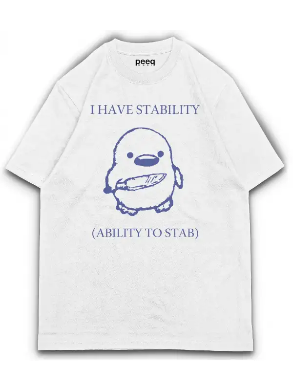 Stab Baskılı Oversize Tişört