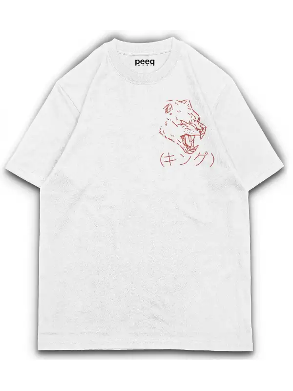 Tekken 90 lar King baskılı Oversize kalıp Tişört