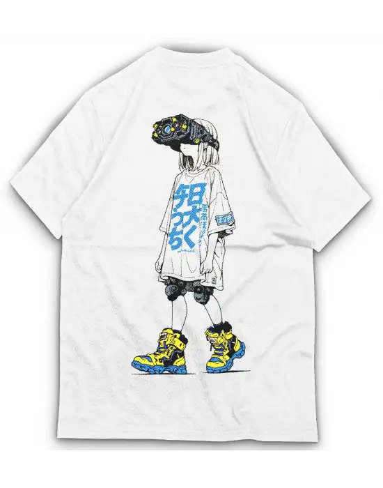 Anime Kız Baskılı Tişört – Oversize Unisex Otaku Stil