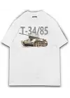 T34 Tank Baskılı Oversize Tişört