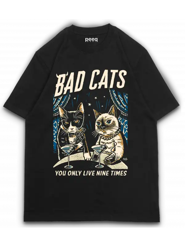 Bad Cats Baskılı Tişört