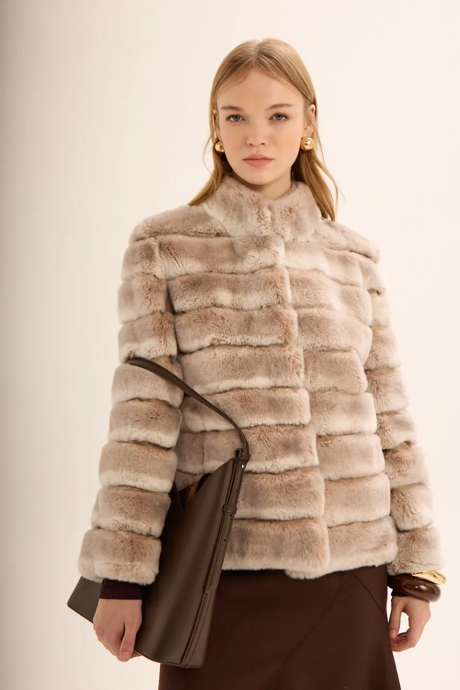 CHINCHILLA KÜRK MONT BEJ