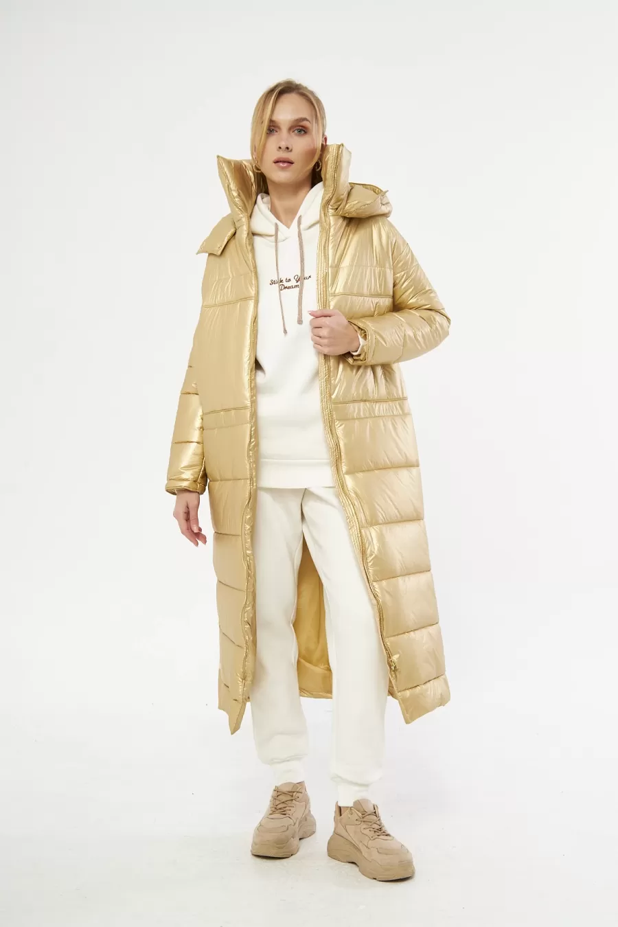 GOLD UZUN PUFFER MONT