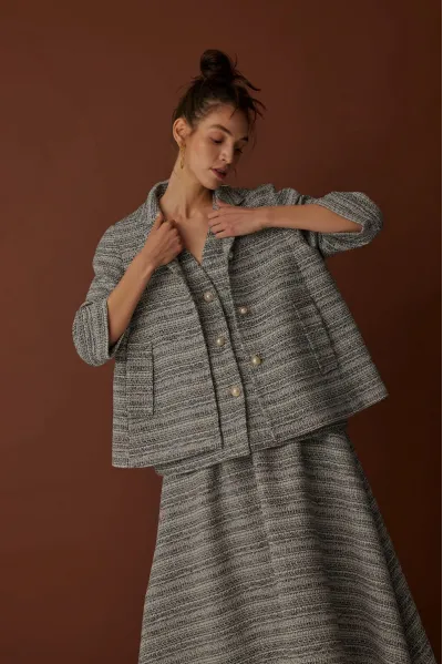 SEDEF DÜĞMELİ SİMLİ TÜVİT CEKET