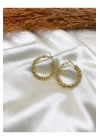 Kadın Gold Renk Klipsli Halka Küpe
