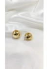 Kadın Gold Renk Büyük Boy Pinterest Bombeli Yuvarlak Küpe