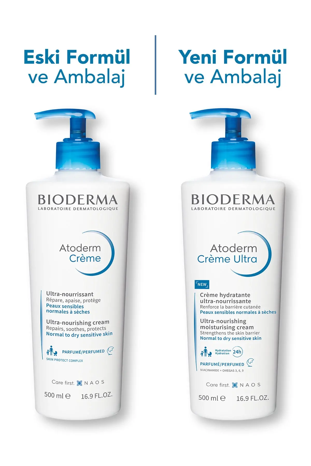 Atoderm Cream Ultra Normal ve Kuru Ciltler için Nemlendirici Yüz, Vücut Bakım Kremi 500 ml