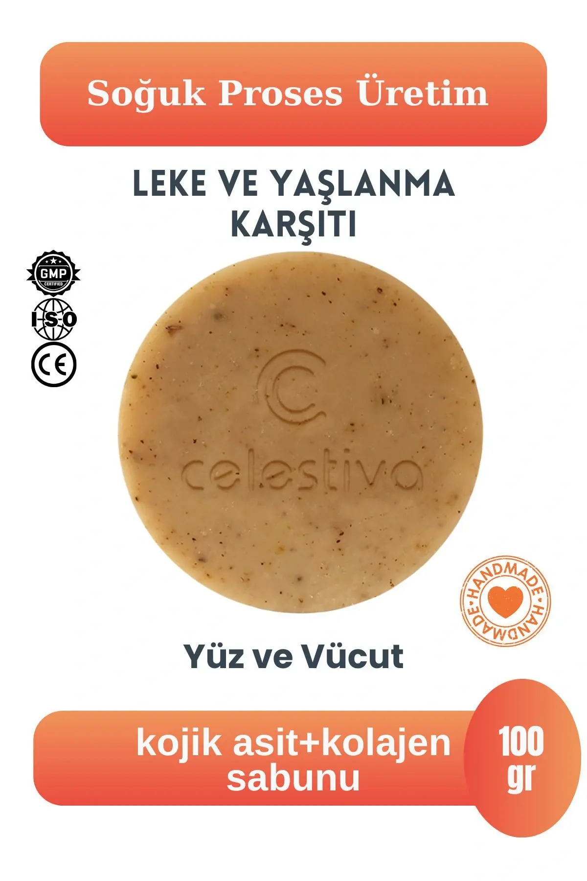 Glow Firm-kojik asit ve kolajen içerikli leke-kırışıklık karşıtı katı sabun