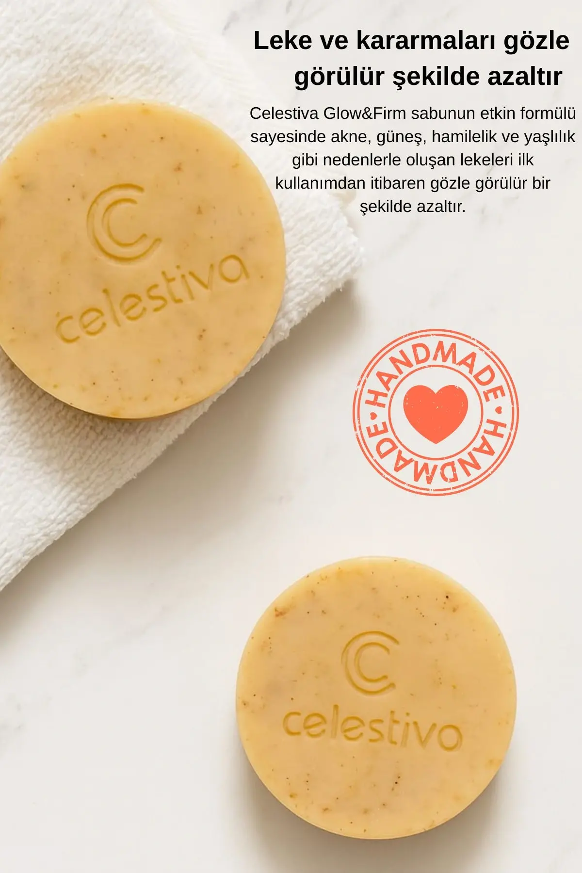 Glow Firm-kojik asit ve kolajen içerikli leke-kırışıklık karşıtı katı sabun 2 adet