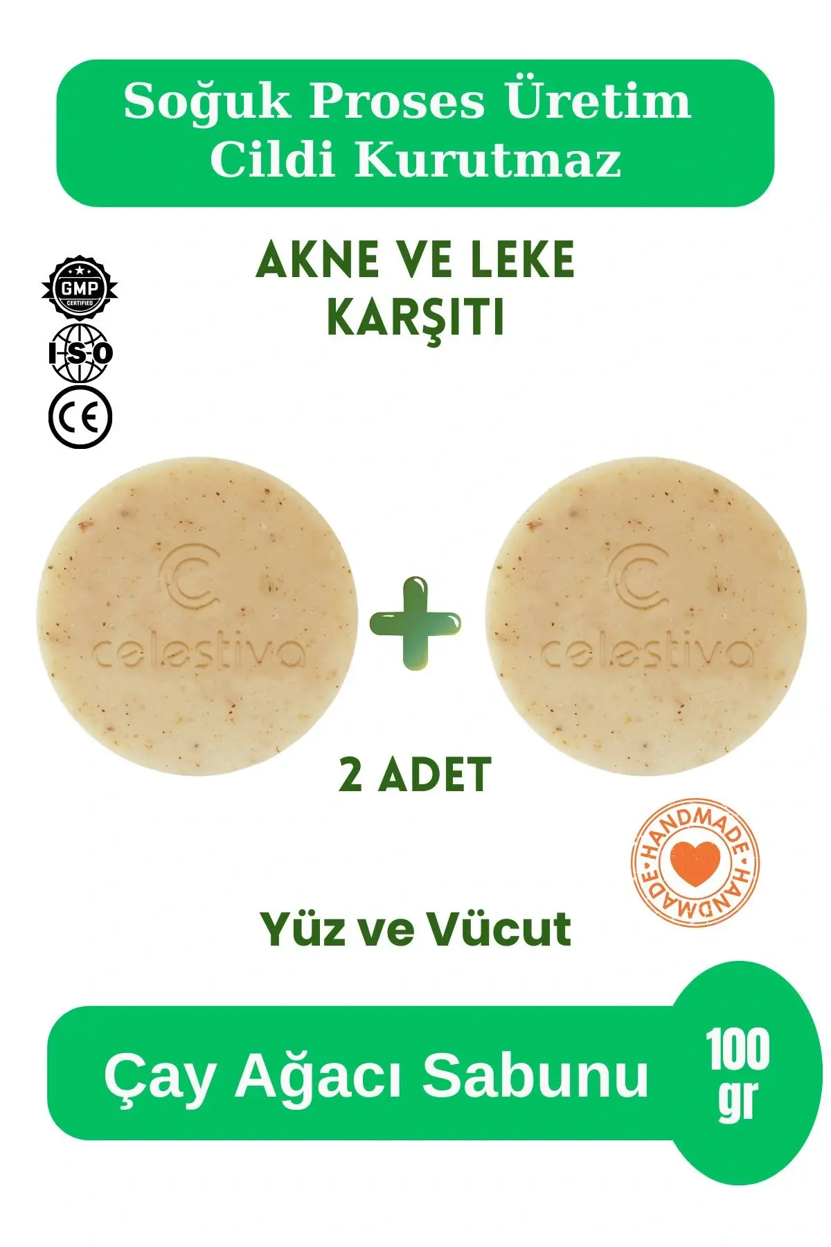 Gözenek Savaşçısı Sabun-Doğal Çay Ağacı&El Yapımı 2*100gr