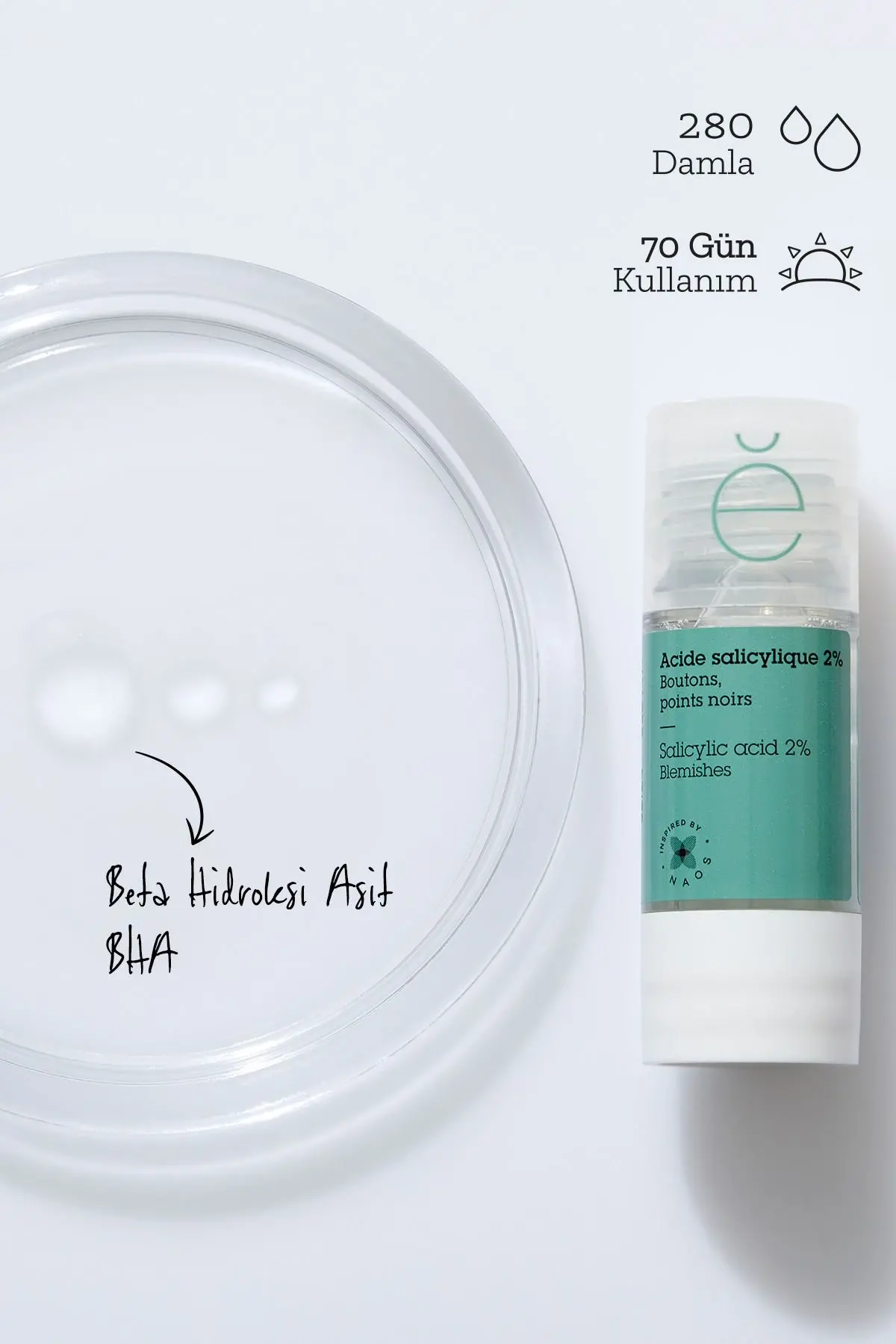 Pure Active Salisilik Asit BHA Sivilce Siyah Nokta Karşıtı Konsantre Bakım Serumu 15 mL Karma Yağlı