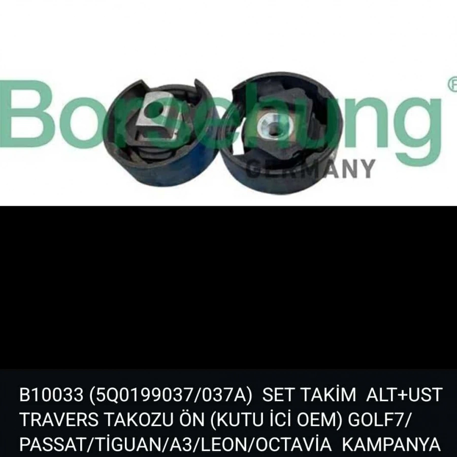 TRAVERS TAKOZU SET (2 PARÇA ALT ÜST) GOLF7/OCTAVIA/PASSAT/TİGUAN/A3/LEON 2013- KUTU İÇİ ORJİNAL T1