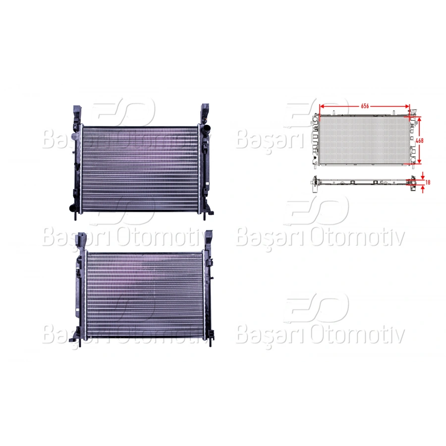 SU RADYATORU MEKANIK MT 656X468X18 RENAULT KANGOO 1.5DCI 08 > 8200418329 ECOPARTS RA279 T1